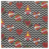 White Chevron Mom Tattoo Stof (Swatch)