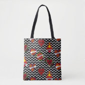 White Chevron Mom Tattoo Tote Bag (Voorkant)