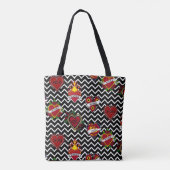 White Chevron Mom Tattoo Tote Bag (Achterkant)