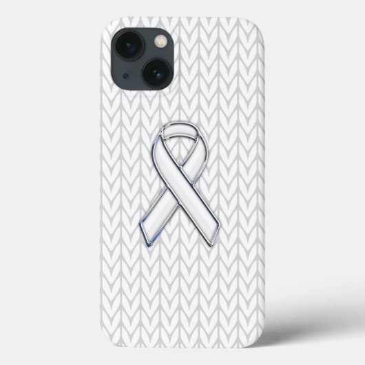White Chevrons Knit Ribbon Awareness Print Case-Mate iPhone Case (Achterkant)