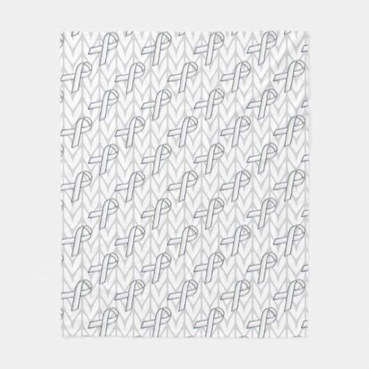 White Chevrons Knit Ribbon Awareness Print Fleece Deken (Voorkant)