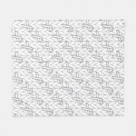 White Chevrons Knit Ribbon Awareness Print Fleece Deken (Voorkant (Horizontaal))