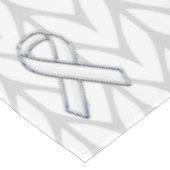 White Chevrons Knit Ribbon Awareness Print Tafelkleed (Gekanteld)