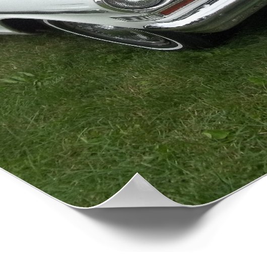 white chevy 1963 nova met chroom front uitzicht poster (Hoek)