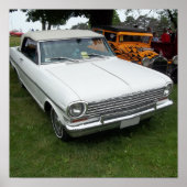white chevy 1963 nova met chroom front uitzicht poster (Voorkant)