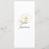 White | Chic Faux Gold Floral Wedding  Menu (Achterkant)