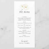 White | Chic Faux Gold Floral Wedding  Menu (Voorkant)