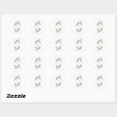White Chic Green Garland Wreath Wedding Sanitizer Ronde Sticker (Vel)