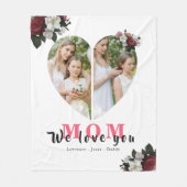 White Chic Heart Shaped Gift for Moederdag Fleece Deken (Voorkant)