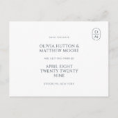 White | Chic Minimal Monogram Wedding  Briefkaart (Voorkant)