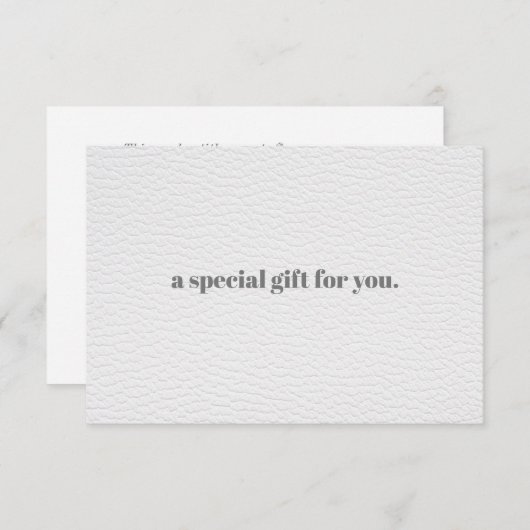 WHITE Chic | Plain Elegant Leather Kijk Gift Kaart (Voorkant / Achterkant)