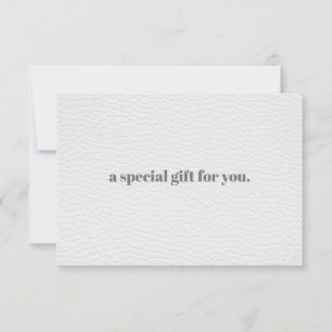 WHITE Chic Plain Elegant Leather Kijk Gift Kaart
