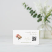 White | Chic Rose Wedding RSVP QR Code  Informatiekaartje (Staand voorkant)