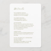 White | Chic Script Minimalist Wedding Detail  Informatiekaartje (Voorkant)