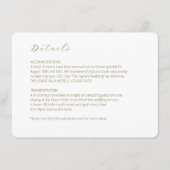 White | Chic Script Wedding Detail QR Code Informatiekaartje (Voorkant)
