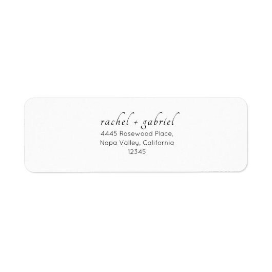 White | Chic Simple Clean Wedding Etiket (Voorkant)
