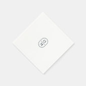 White | Chic Typography Minimal Monogram Wedding Servet (Hoek)