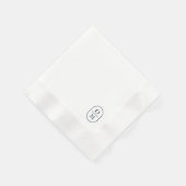 White | Chic Typography Minimal Monogram Wedding Servet (Hoek)