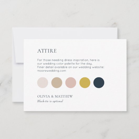White | Chic Wedding Attire Dress Code Flat Card (Voorkant)