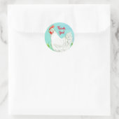 White Chicken Bird Dank je wel Ronde Sticker (Tas)