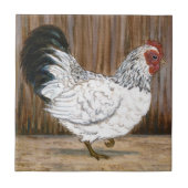 White Chicken Ceramic Tile Tegeltje (Voorkant)