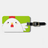 White Chicken on Green Bagagelabel (Voorkant horizontaal)