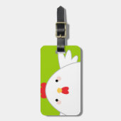White Chicken on Green Bagagelabel (Voorkant verticaal)