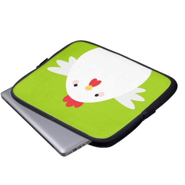 White Chicken on Green Electronics Sleeve (Voorkant onderkant)