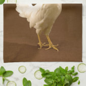 White Chicken Rooster Hen Theedoek (Gevouwen)
