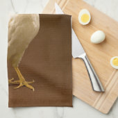 White Chicken Rooster Hen Theedoek (Quarter Fold)