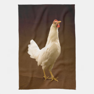 White Chicken Rooster Hen Theedoek