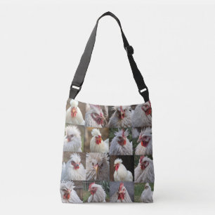 White Chickens Fotocollage, Crossbody Tas