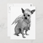 White Chihuahua Angel Wings Briefkaart (Voorkant / Achterkant)