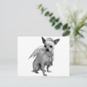 White Chihuahua Angel Wings Briefkaart (Staand voorkant)