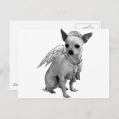 White Chihuahua Angel Wings Briefkaart (Voorkant / Achterkant)