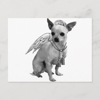 White Chihuahua Angel Wings Briefkaart