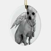 White Chihuahua Angel Wings Keramisch Ornament (Rechts)