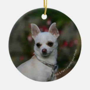 White Chihuahua Keramisch Ornament