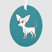 White Chihuahua met Short Hair Ornament (voorkant)