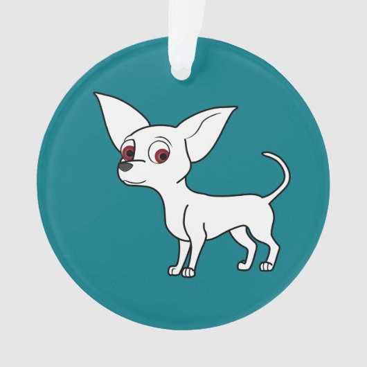 White Chihuahua met Short Hair Ornament (voorkant)