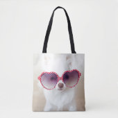 White Chihuahua Puppy Tote Bag (Voorkant)
