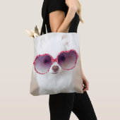 White Chihuahua Puppy Tote Bag (Dichtbij)