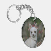 White Chihuahua Sleutelhanger (Voorkant Links)