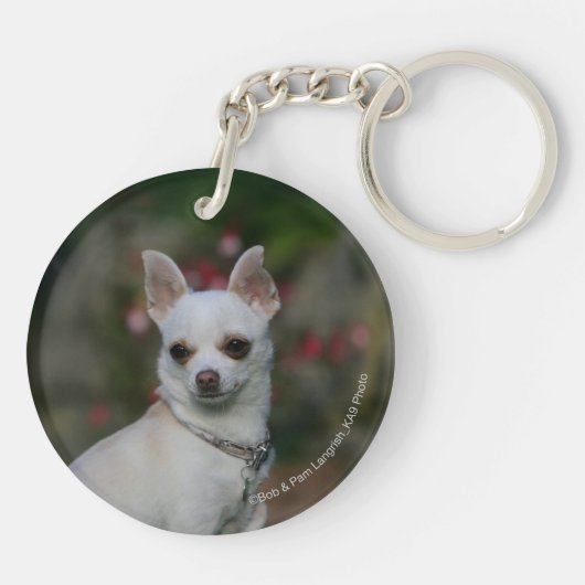 White Chihuahua Sleutelhanger (Achterkant)