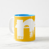 White Chinese Dog Year Birthday Monogram M2 Tweekleurige Koffiemok (Voorkant links)