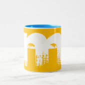 White Chinese Dog Year Birthday Monogram M2 Tweekleurige Koffiemok (Center)