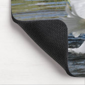 White Chinese goose flapping wings Mousepad Muismat (Hoek)