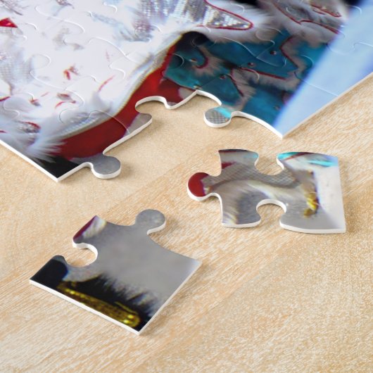 White Chinese Lion Dancer Chinatown Legpuzzel (Zijkant)