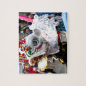 White Chinese Lion Dancer Chinatown Legpuzzel (Verticaal)