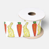 White Chocolate Bunny Rabbit Carrots Easter Snoep Satijnen Lint (Spoel)